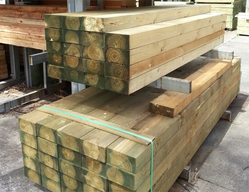 Treated pine sleepers