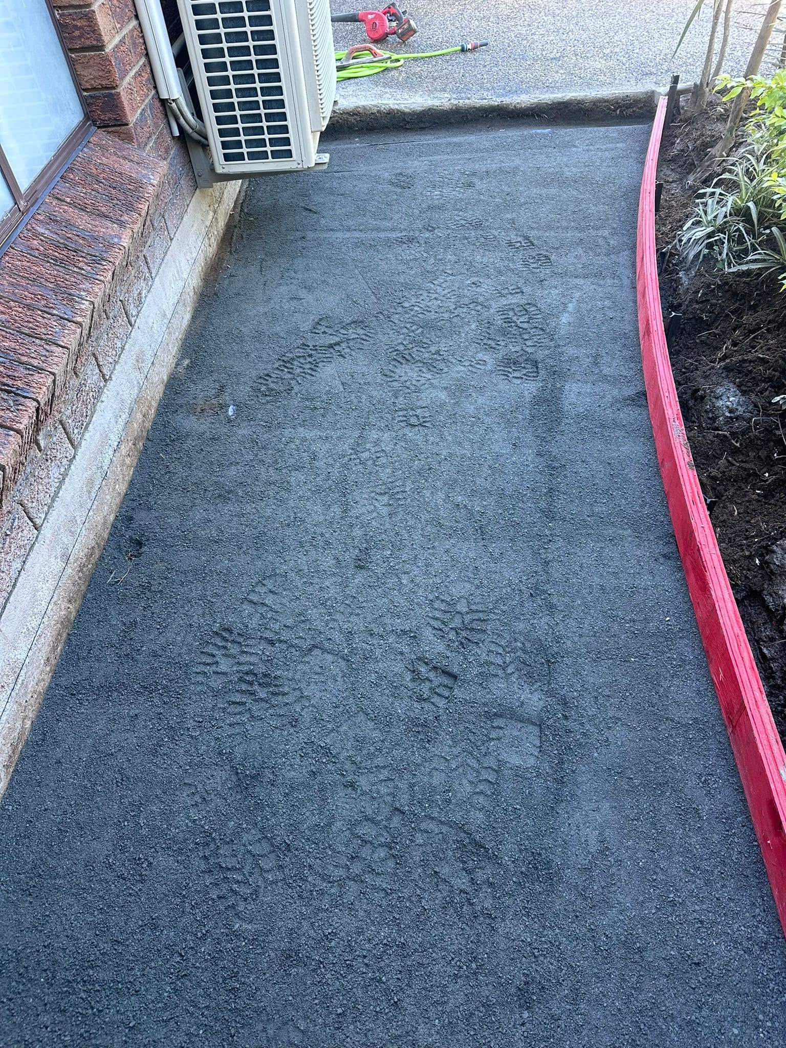 Blue crusher dust levelled