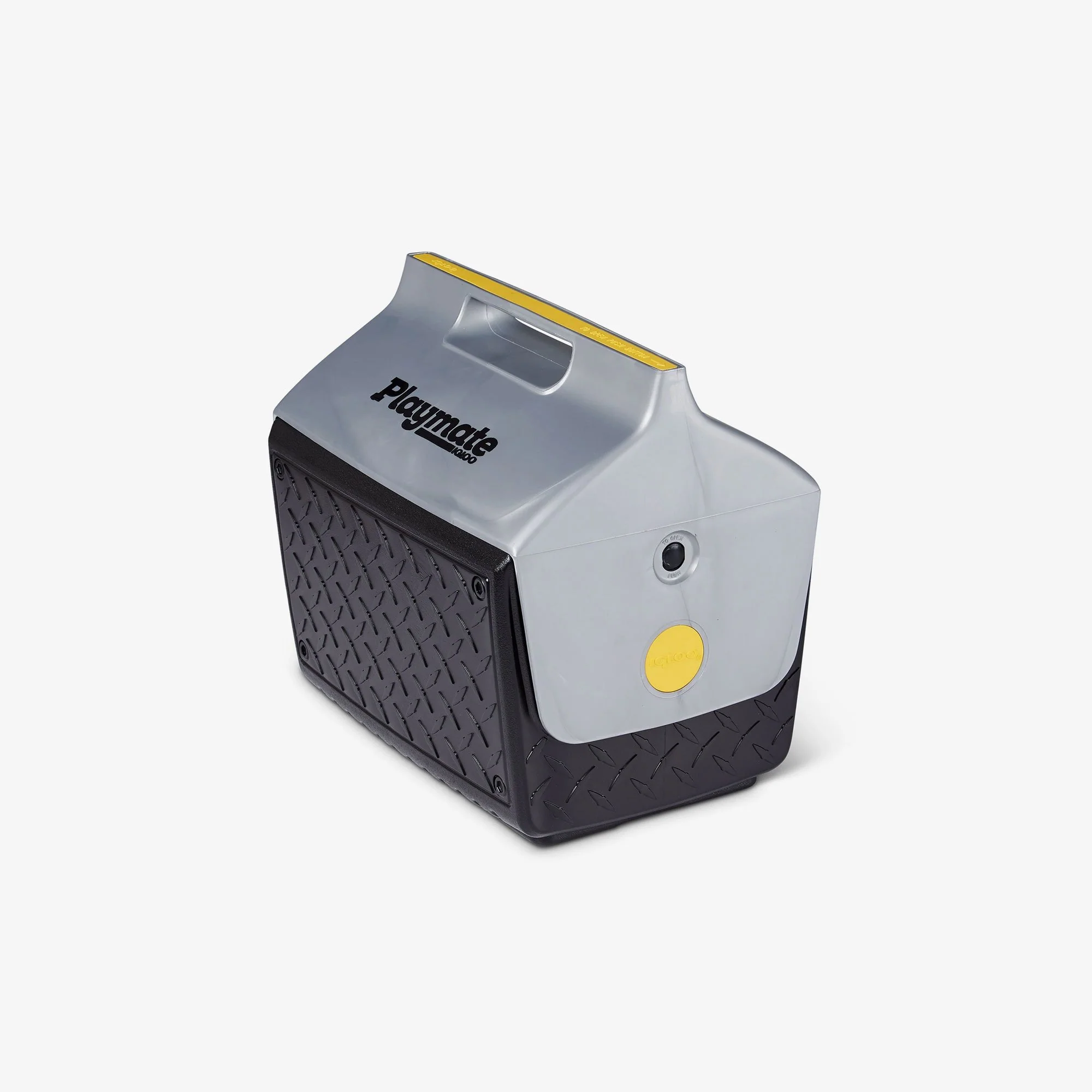 Brown black and yellow lunch box cooler