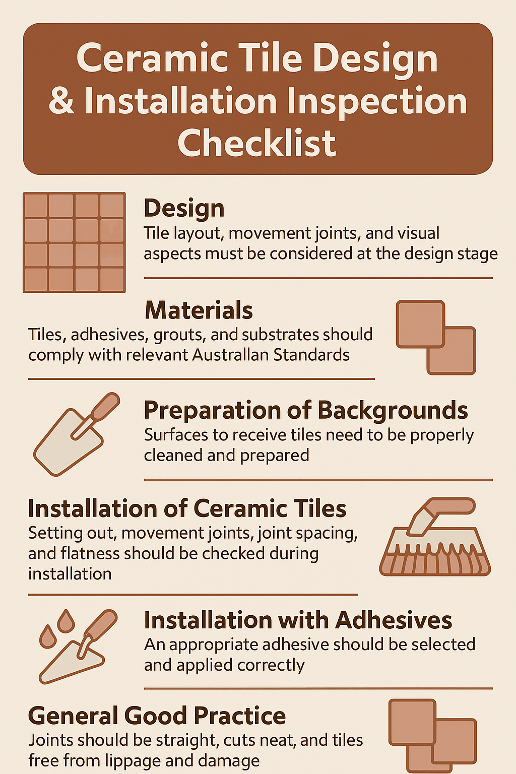 C14 Tile Design & Installation Checklist Overview